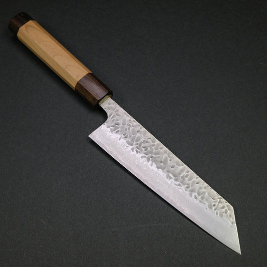 Hitohira Futana Stainless Tsuchime Damascus Bunka Cherry Wood Handle