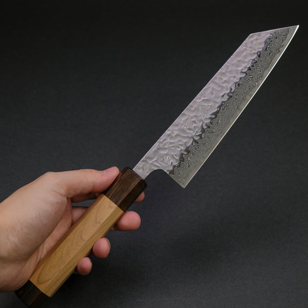Hitohira Futana Stainless Tsuchime Damascus Bunka Cherry Wood Handle