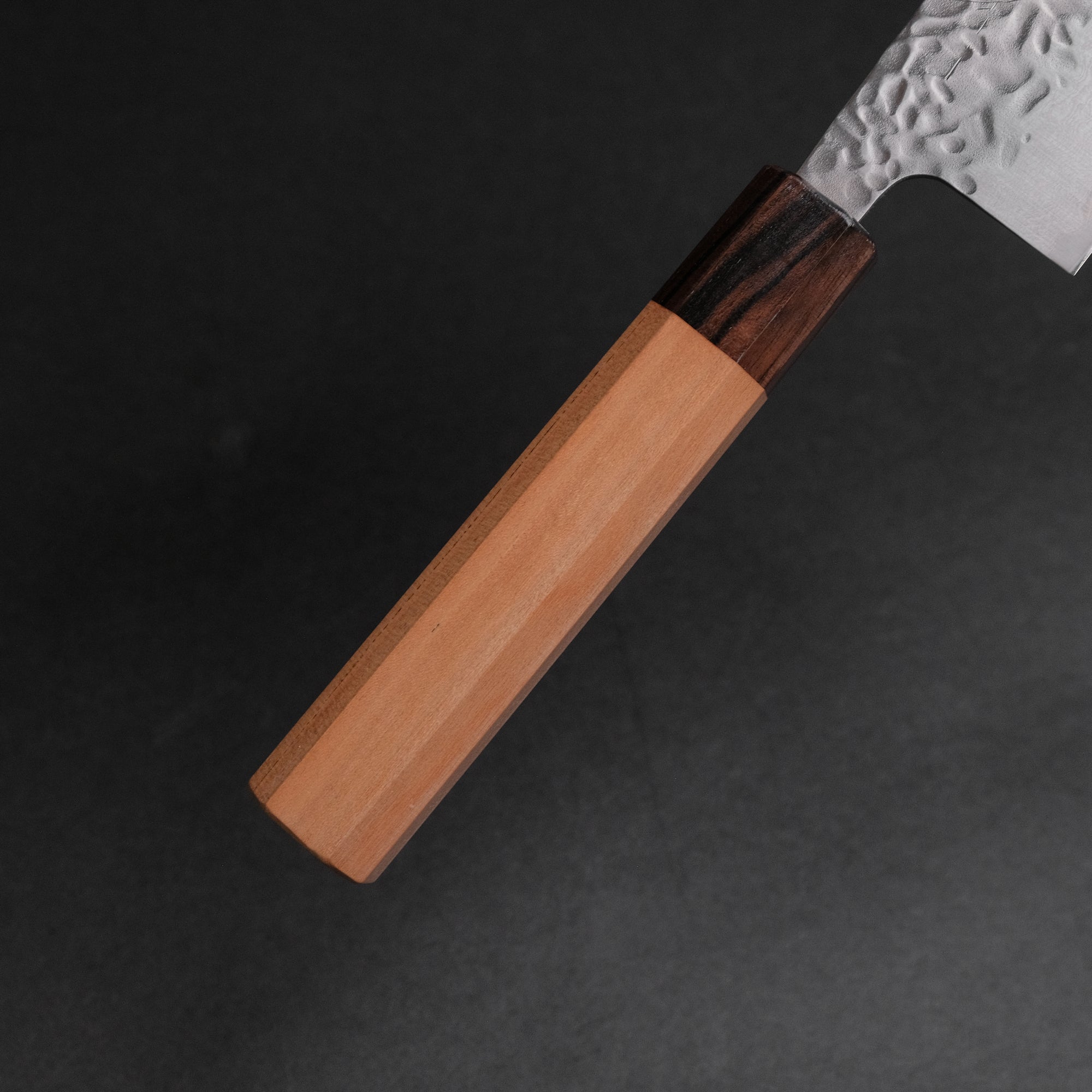 Hitohira Futana Stainless Tsuchime Damascus Santoku 170mm Cherry Wood Handle