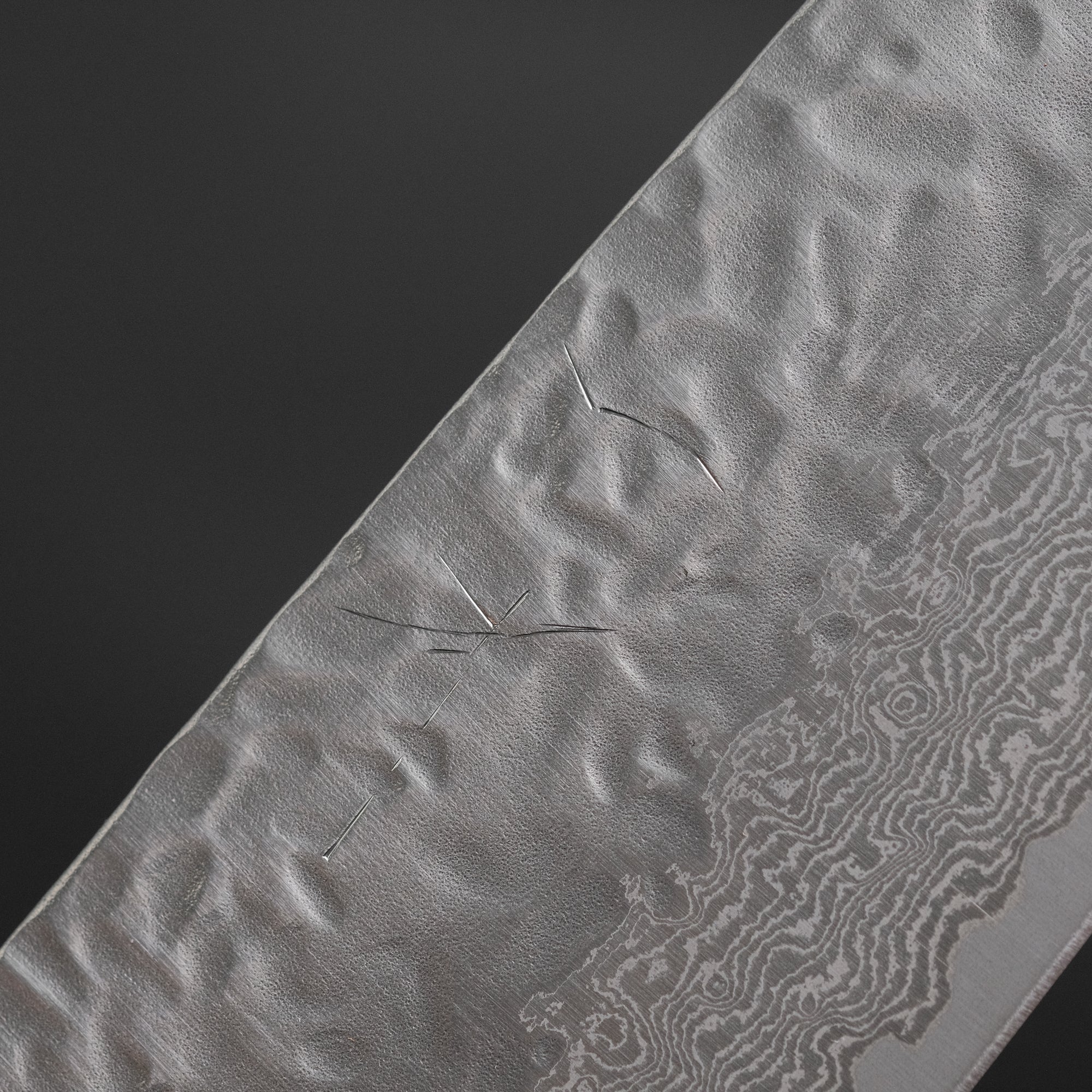 Hitohira Futana Stainless Tsuchime Damascus Santoku 170mm Cherry Wood Handle