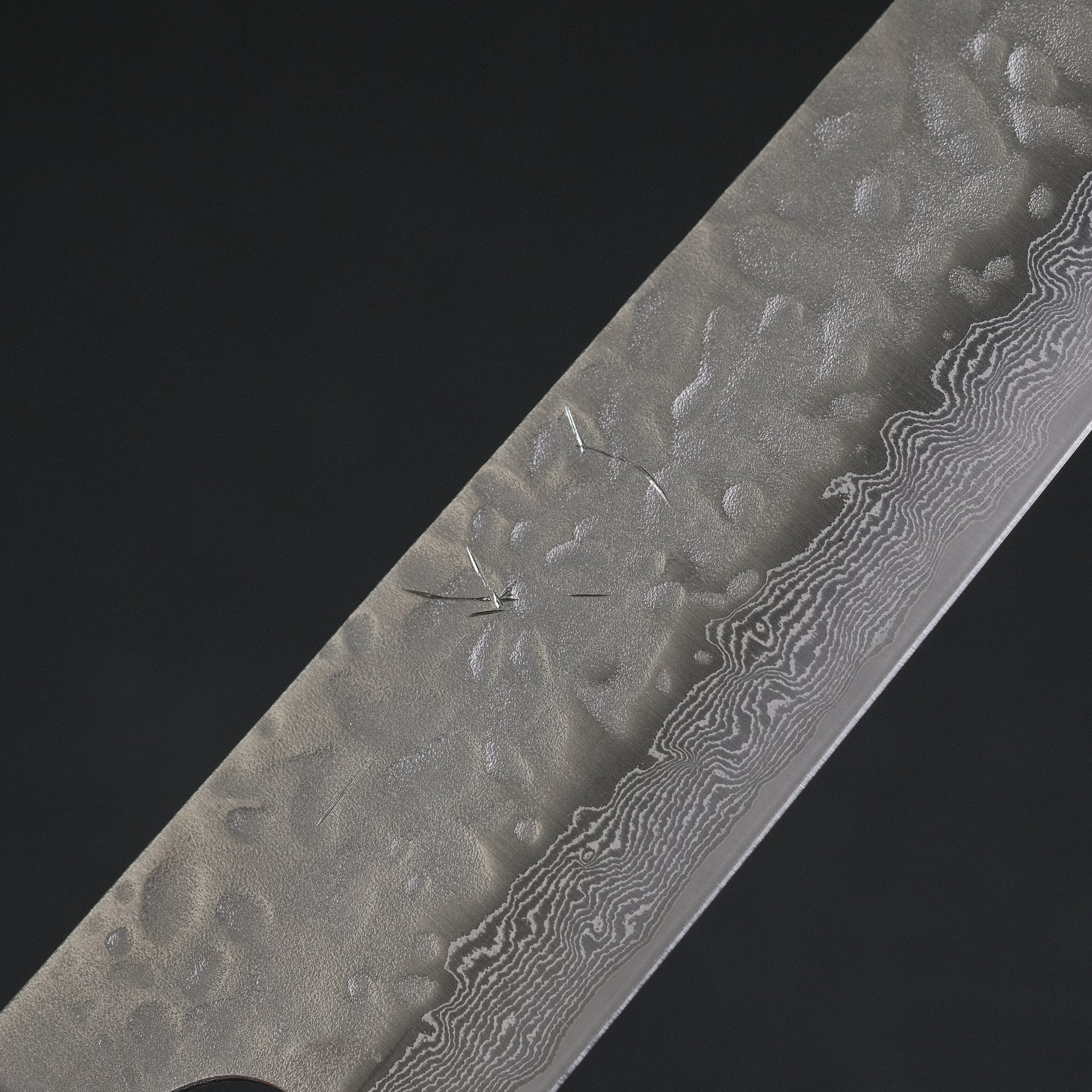 Hitohira Futana Stainless Tsuchime Damascus Sujihiki 270mm Cherry Wood Handle