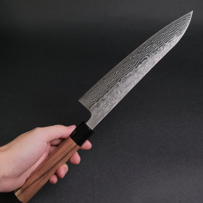 Hitohira Futana Swedish Stainless Nashiji Damascus Gyuto 210mm Walnut Handle