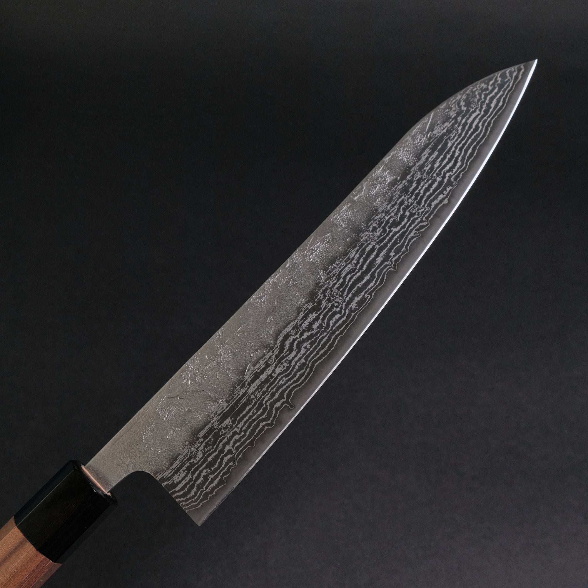Hitohira Futana Swedish Stainless Nashiji Damascus Gyuto 210mm Walnut Handle