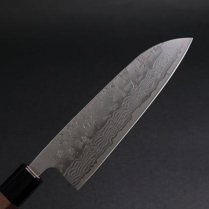Hitohira Futana Swedish Stainless Nashiji Damascus Santoku 170mm Walnut Handle