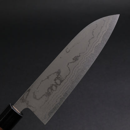 Hitohira GR Blue #2 Damascus Santoku 165mm Rosewood Handle