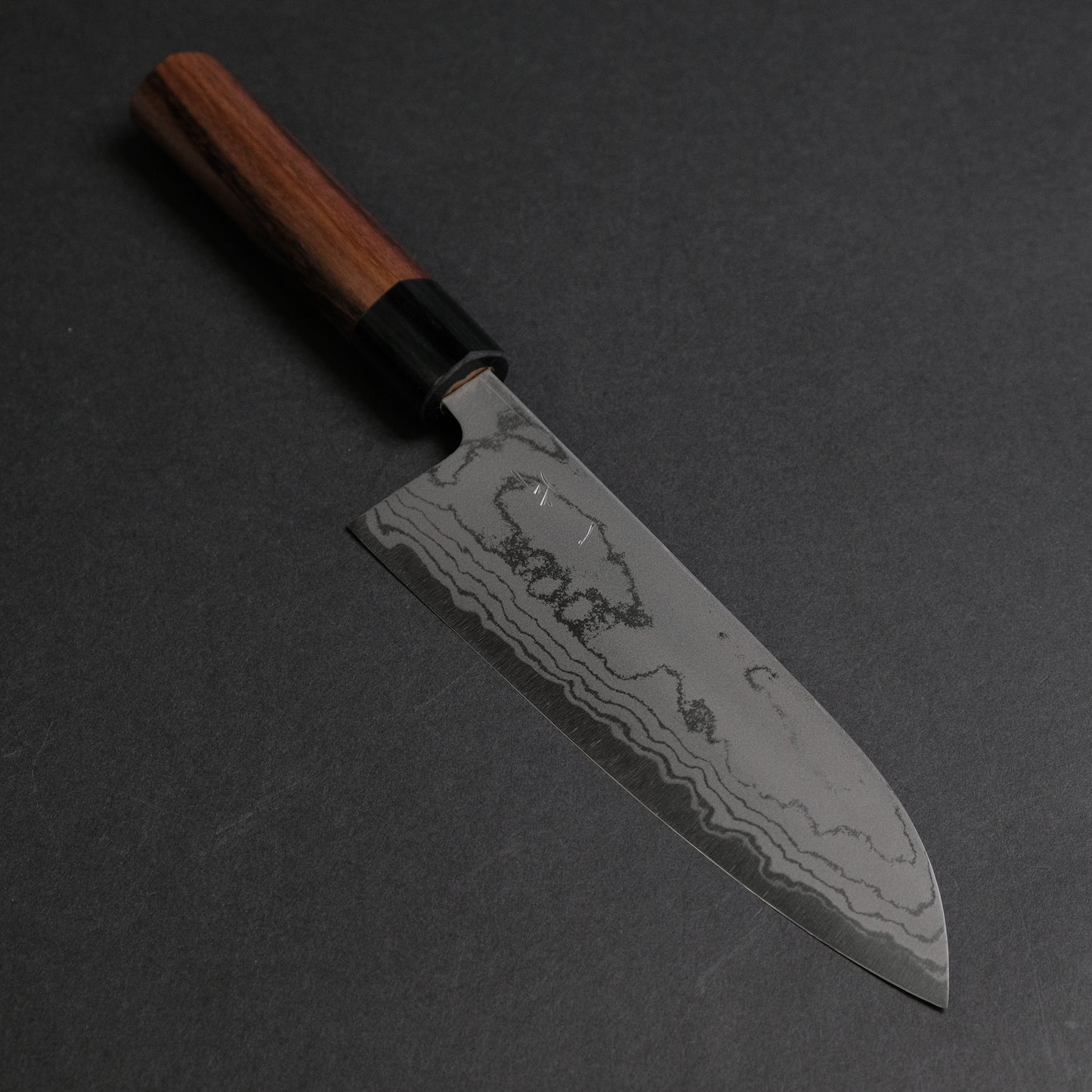 Hitohira GR Blue #2 Damascus Santoku 165mm Rosewood Handle