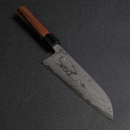 Hitohira GR Blue #2 Damascus Santoku 165mm Rosewood Handle