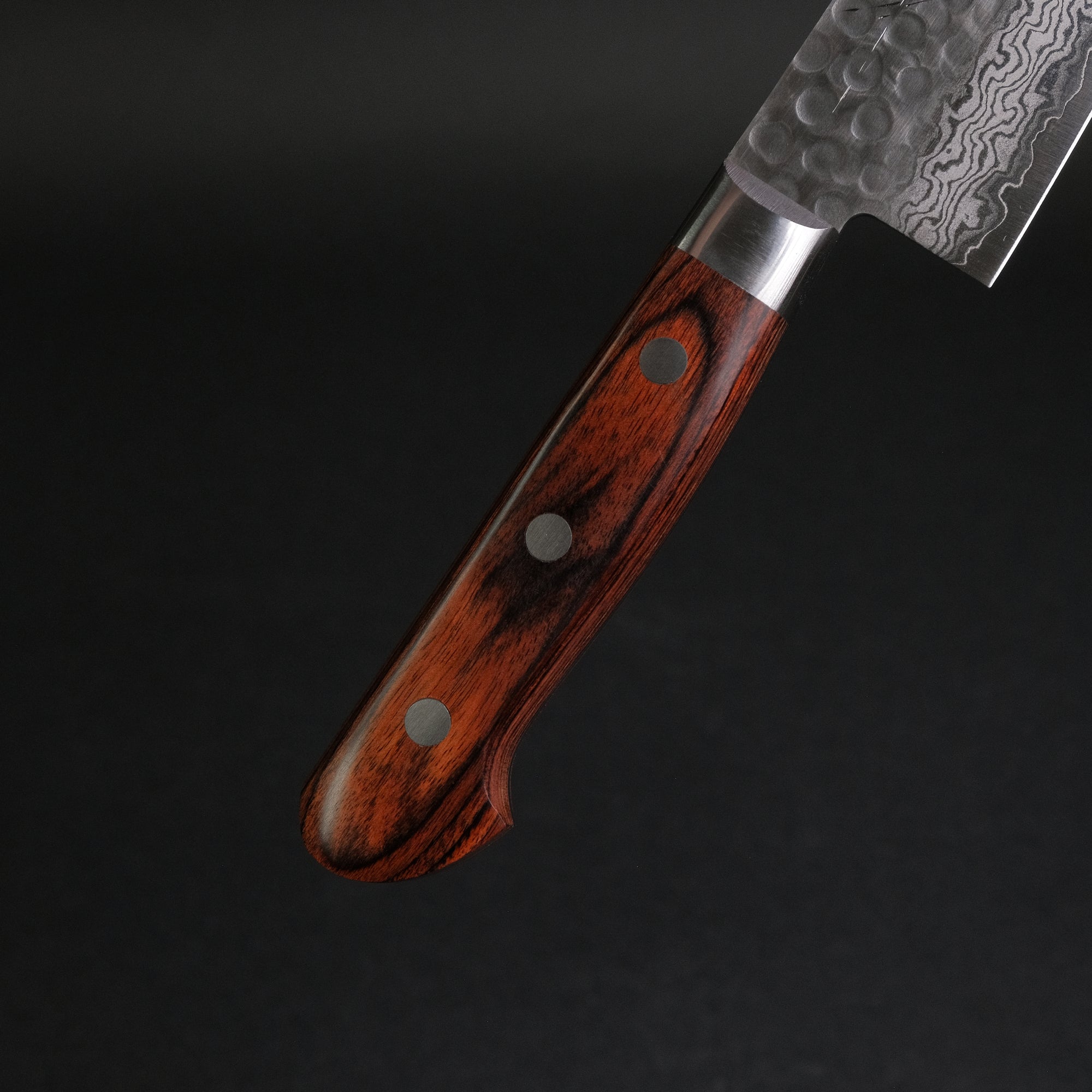 Hitohira HG Tsuchime Damascus Gyuto 180mm Imitation Mahogany Handle