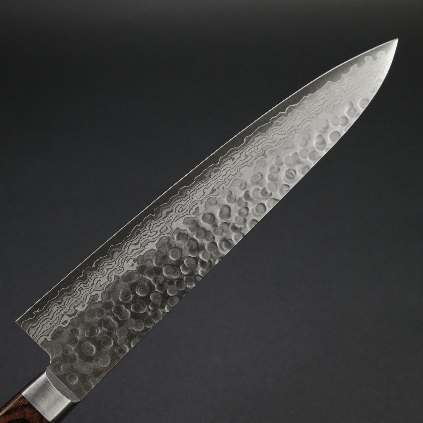 Hitohira HG Tsuchime Damascus Gyuto 240mm Imitation Mahogany Handle