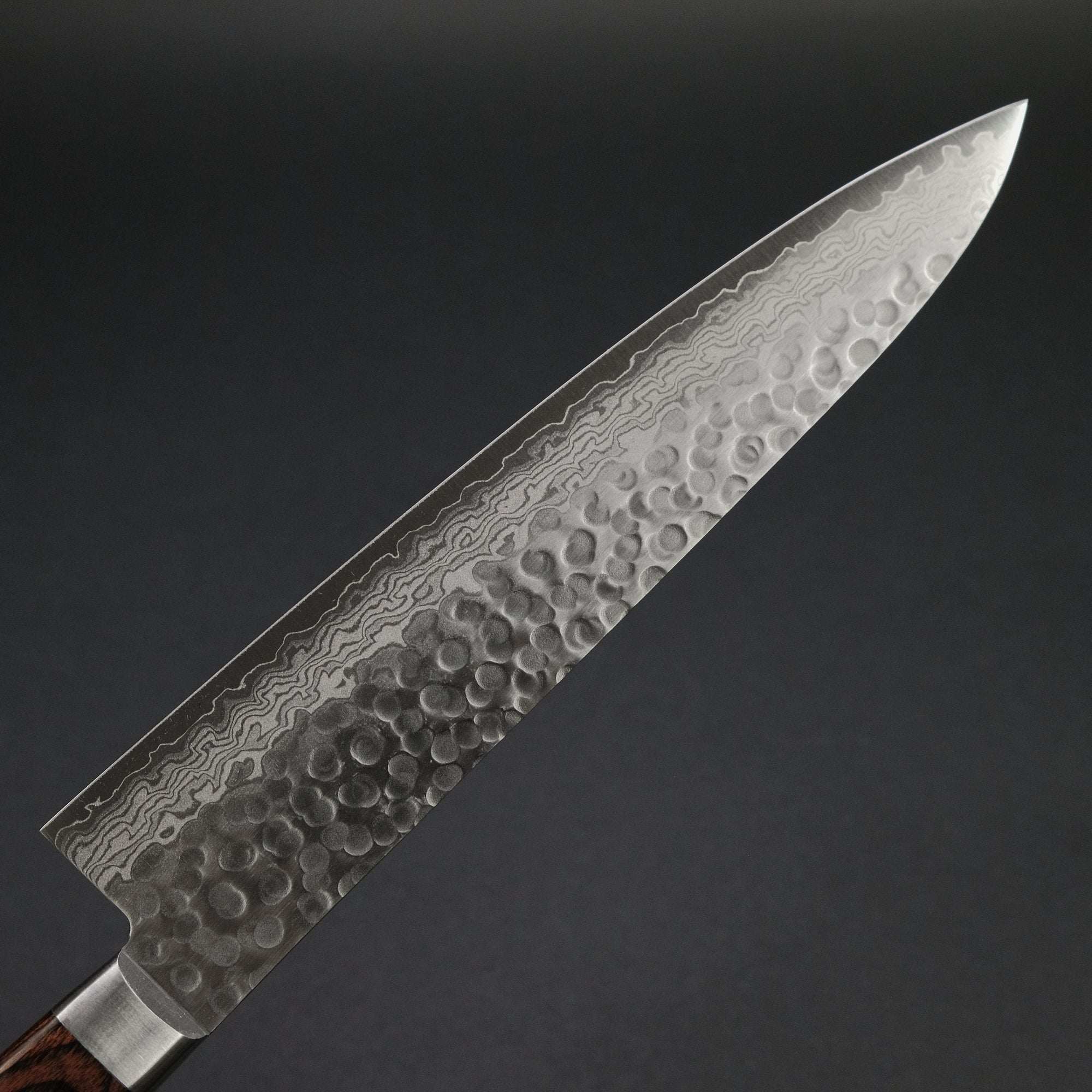 Hitohira HG Tsuchime Damascus Gyuto 240mm Imitation Mahogany Handle