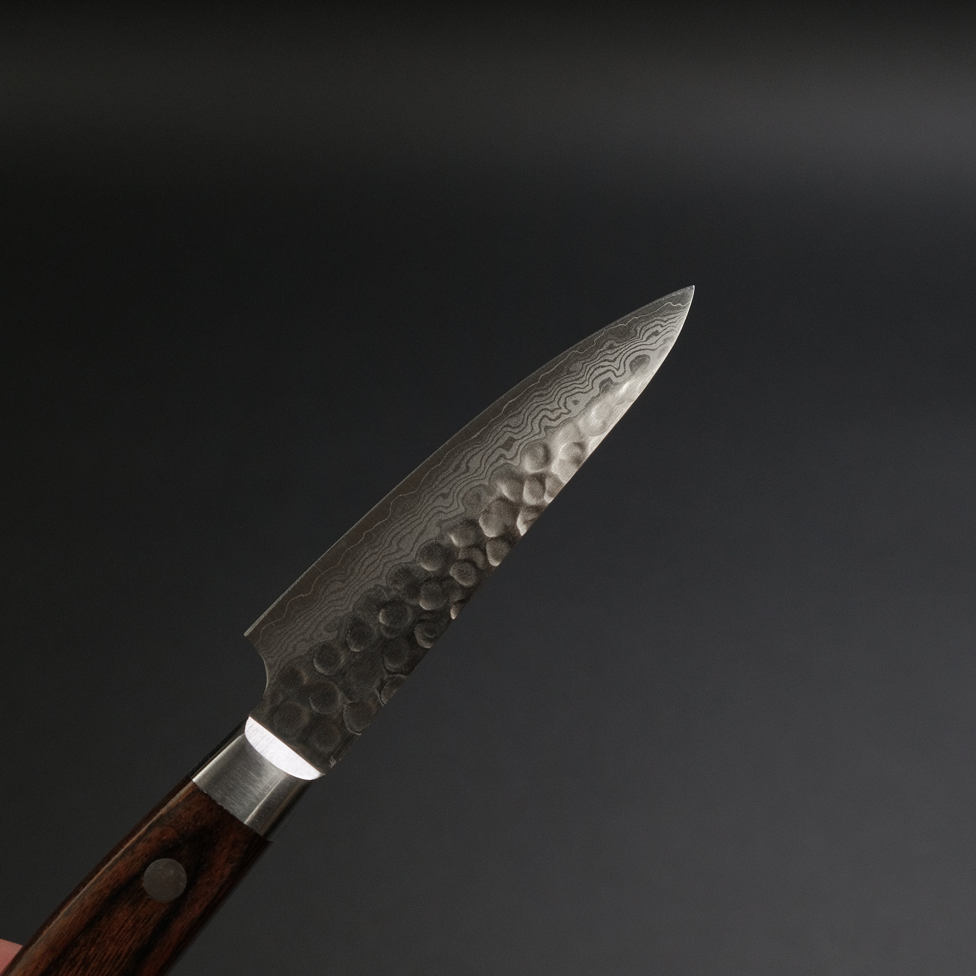 Hitohira HG Tsuchime Damascus Paring 85mm Imitation Mahogany Handle
