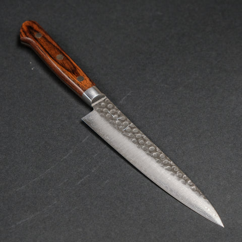 Hitohira HG Tsuchime Damascus Petty 140mm Imitation Mahogany Handle