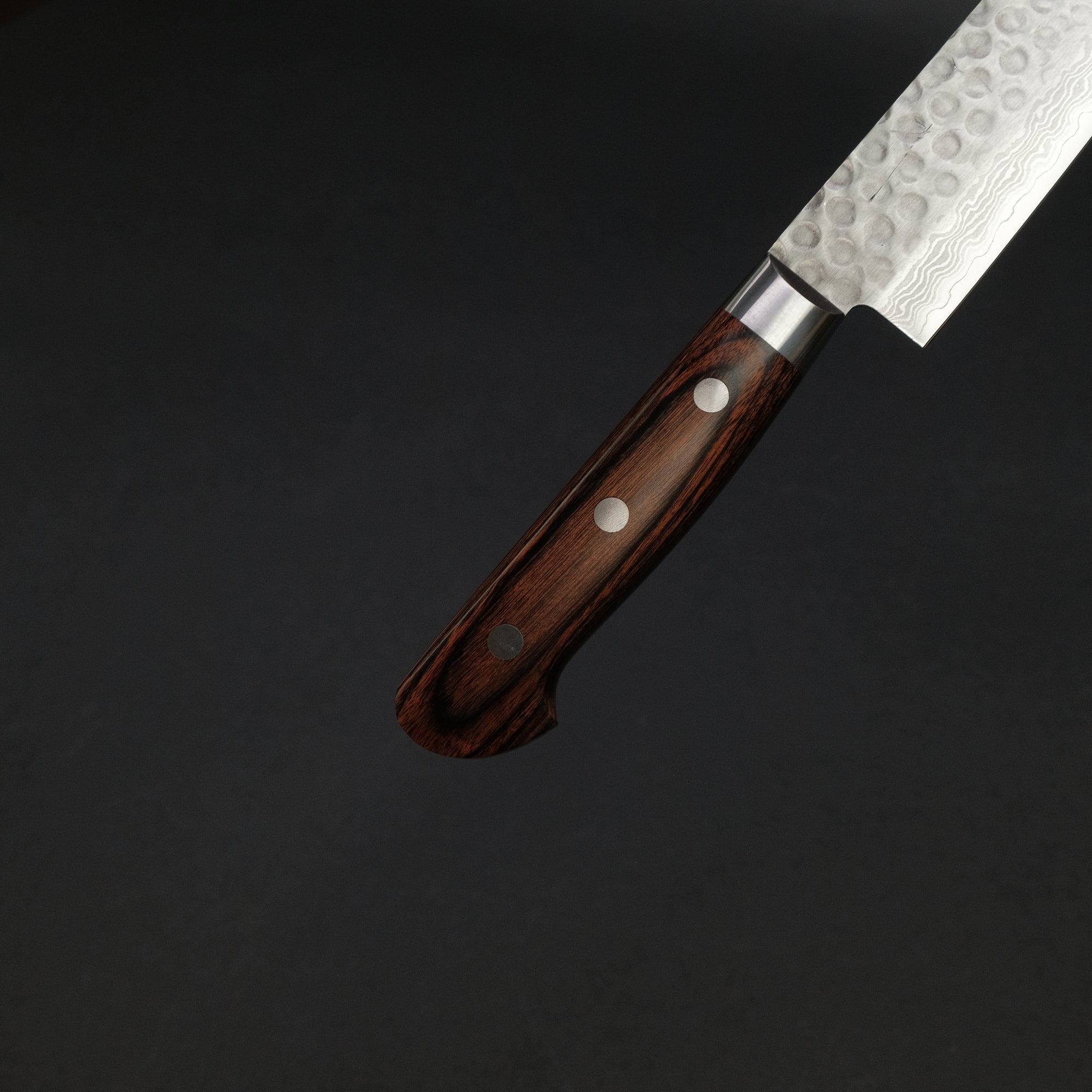 Hitohira HG Tsuchime Damascus Sujihiki 240mm Imitation Mahogany Handle