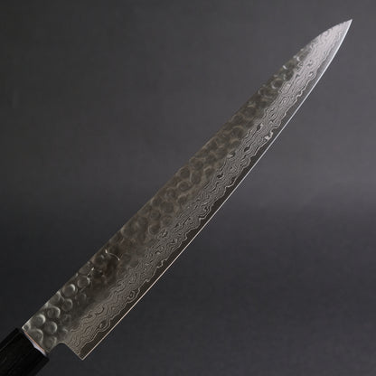 Hitohira HG Tsuchime Damascus Sujihiki 240mm Walnut Handle