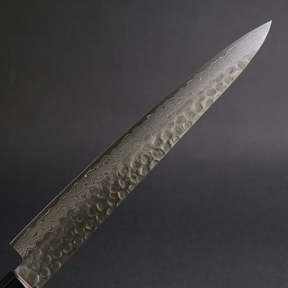 Hitohira HG Tsuchime Damascus Sujihiki 240mm Walnut Handle