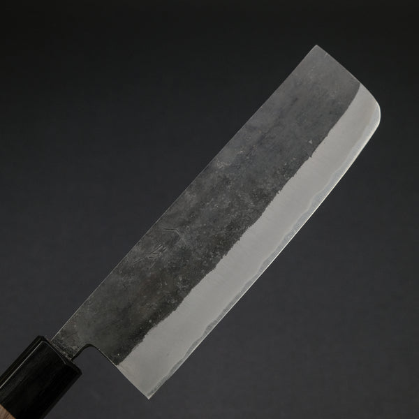 Hitohira Harima Forged Blue Super Stainless Clad Nakiri Walnut Handle