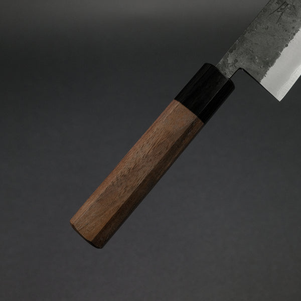 Hitohira Harima Forged Blue Super Stainless Clad Santoku Walnut Handle