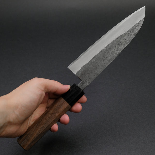 Hitohira Harima Forged Blue Super Stainless Clad Santoku Walnut Handle