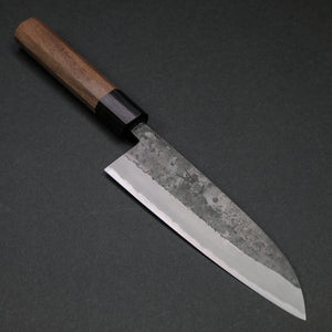 Hitohira Harima Forged Blue Super Stainless Clad Santoku Walnut Handle