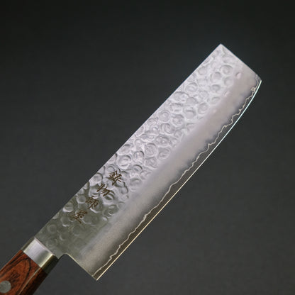 Hitohira Imojiya HG Tsuchime Nakiri 165mm Imitation Mahogany Handle