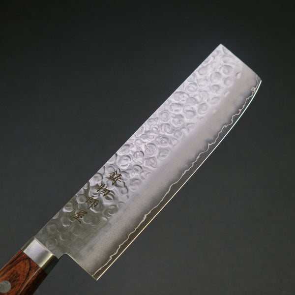 Hitohira Imojiya HG Tsuchime Nakiri 165mm Imitation Mahogany Handle