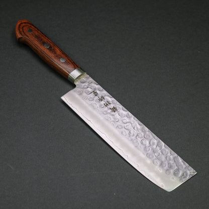 Hitohira Imojiya HG Tsuchime Nakiri 165mm Imitation Mahogany Handle