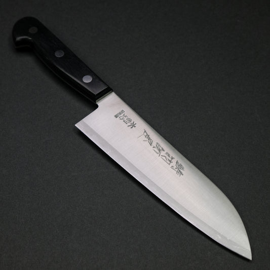 Hitohira Imojiya OKD White #2 Stainless Clad Santoku 180mm Pakka Handle