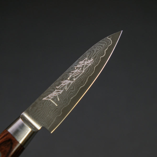 Hitohira Imojiya ST Damascus Paring 80mm Imitation Mahogany Handle