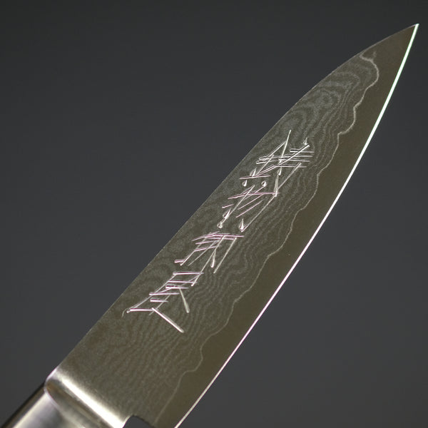 Hitohira Imojiya ST Damascus Paring 80mm Imitation Mahogany Handle
