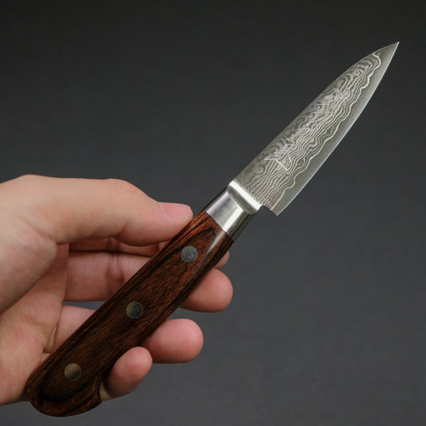 Hitohira Imojiya ST Damascus Paring 80mm Imitation Mahogany Handle