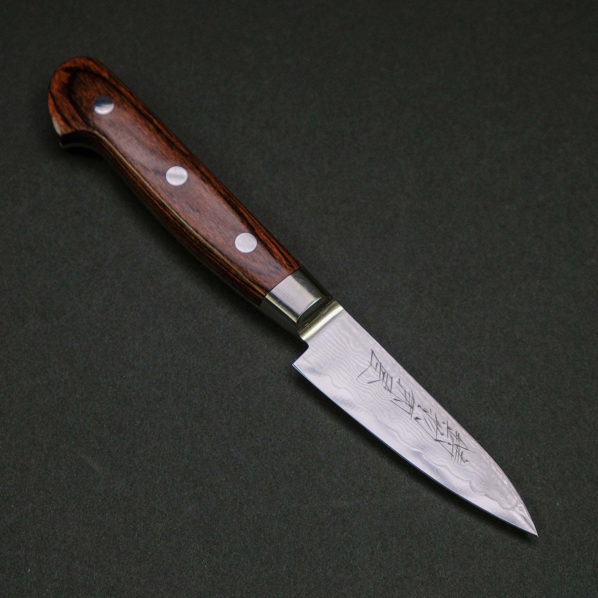 Hitohira Imojiya ST Damascus Paring 80mm Imitation Mahogany Handle