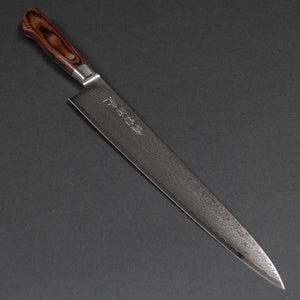 Hitohira Imojiya ST Damascus Sujihiki 270mm Imitation Mahogany Handle