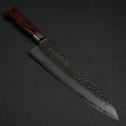 Hitohira Imojiya ST Tsuchime Damascus Gyuto 210mm Imitation Mahogany Handle (Yo)