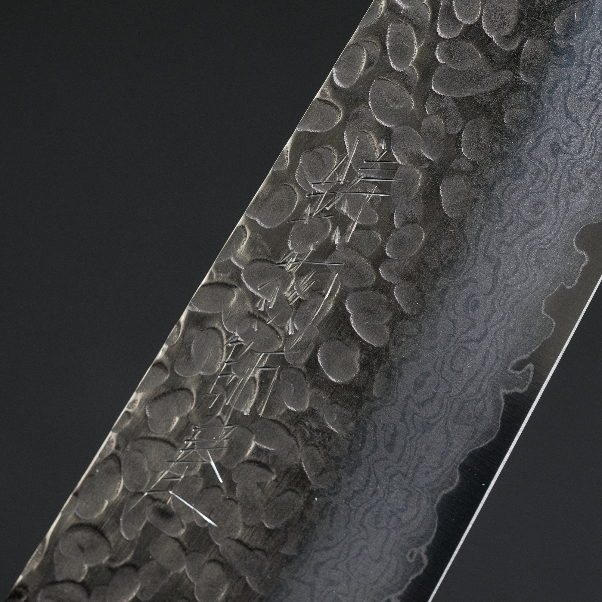 Hitohira Imojiya ST Tsuchime Damascus Gyuto 210mm Imitation Mahogany Handle (Yo)