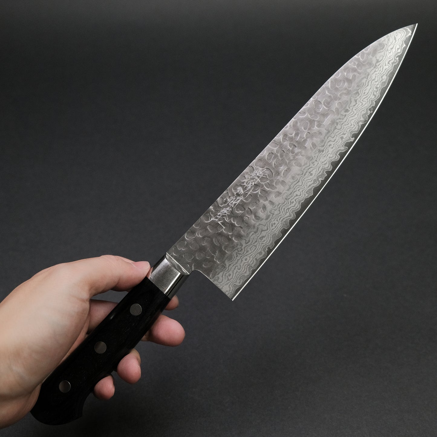 Hitohira Imojiya ST Tsuchime Damascus Gyuto 210mm Pakka Handle (Yo)