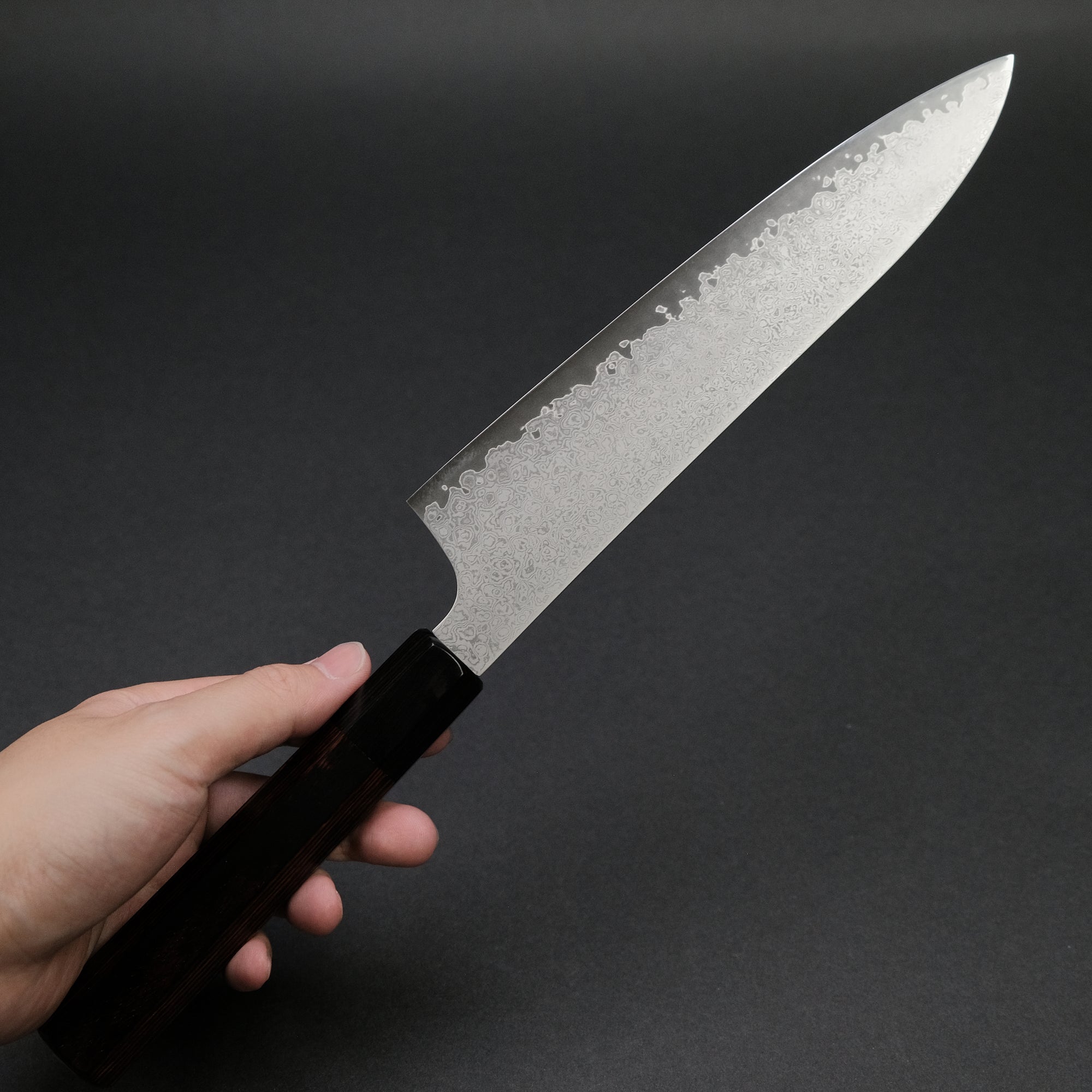 Hitohira Imojiya TH Damascus Gyuto 210mm Pakka Handle (Red)
