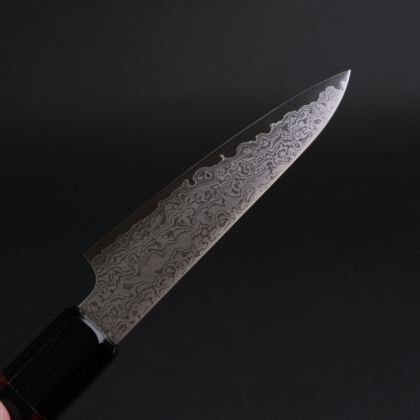 Hitohira Imojiya TH Damascus Paring 105mm Pakka Handle (Red)