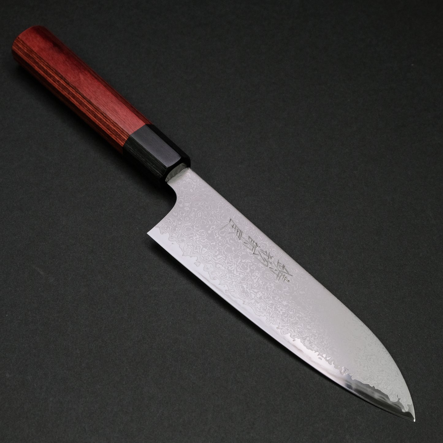 Hitohira Imojiya TH Damascus Santoku 180mm Pakka Handle (Red)