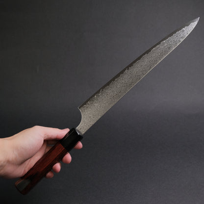 Hitohira Imojiya TH Damascus Sujihiki 270mm Pakka Handle (Red)