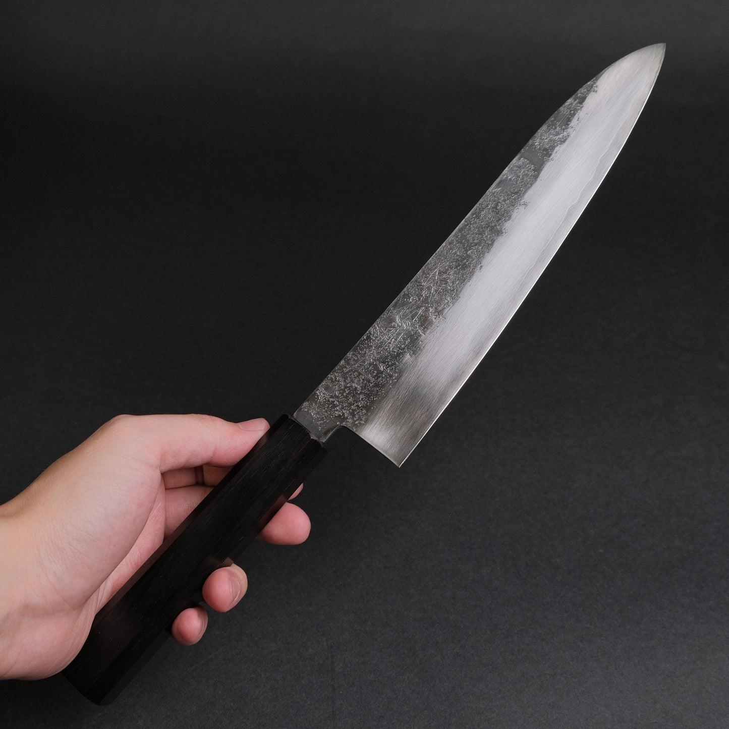 Hitohira Imojiya TH Silver #3 Nashiji Gyuto 210mm Ebony Handle