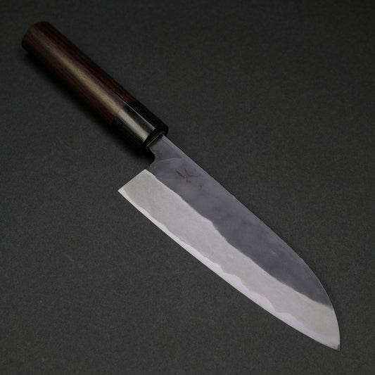 Hitohira MS Kurouchi Blue #2 Santoku 165mm Rosewood Handle