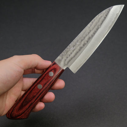 Hitohira NM Small Santoku 130mm Red Pakka Handle (No Bolster)