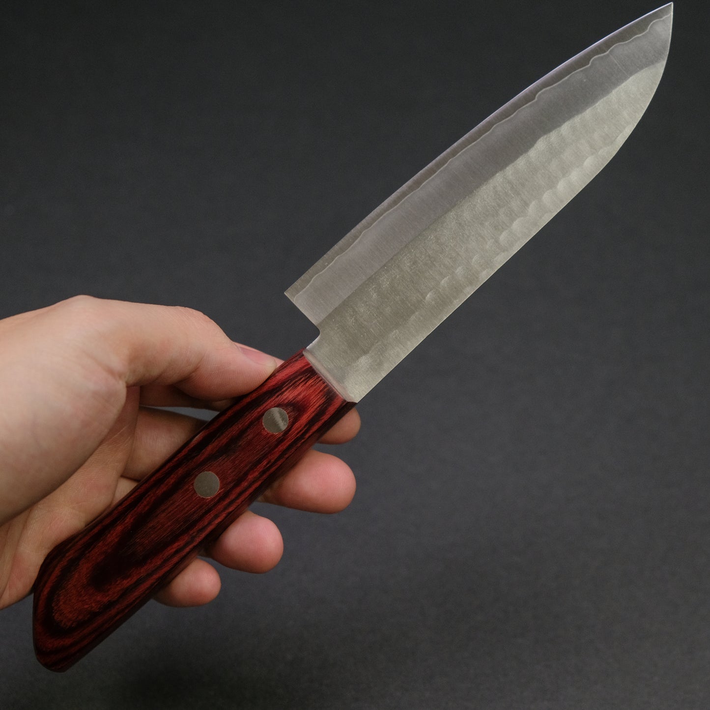 Hitohira NM Small Santoku 130mm Red Pakka Handle (No Bolster)