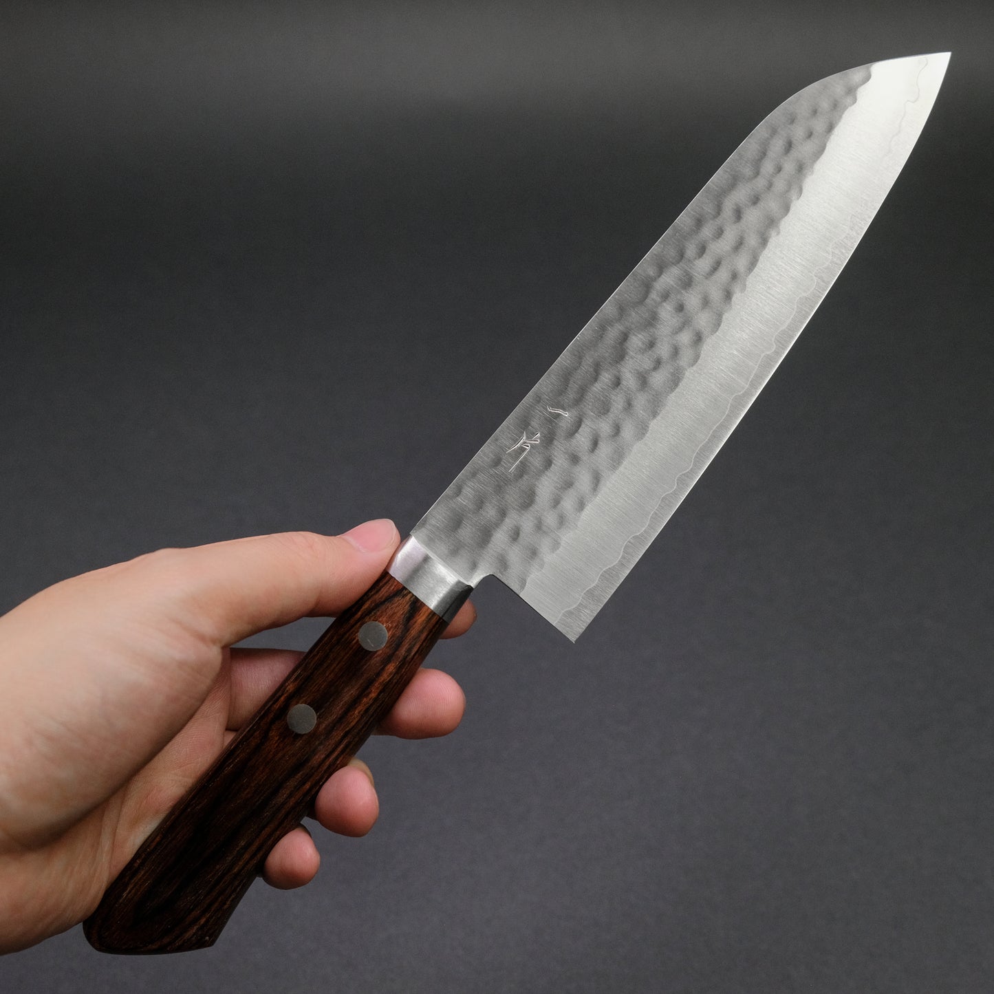 Hitohira NM Tsuchime Santoku Imitation Mahogany Handle