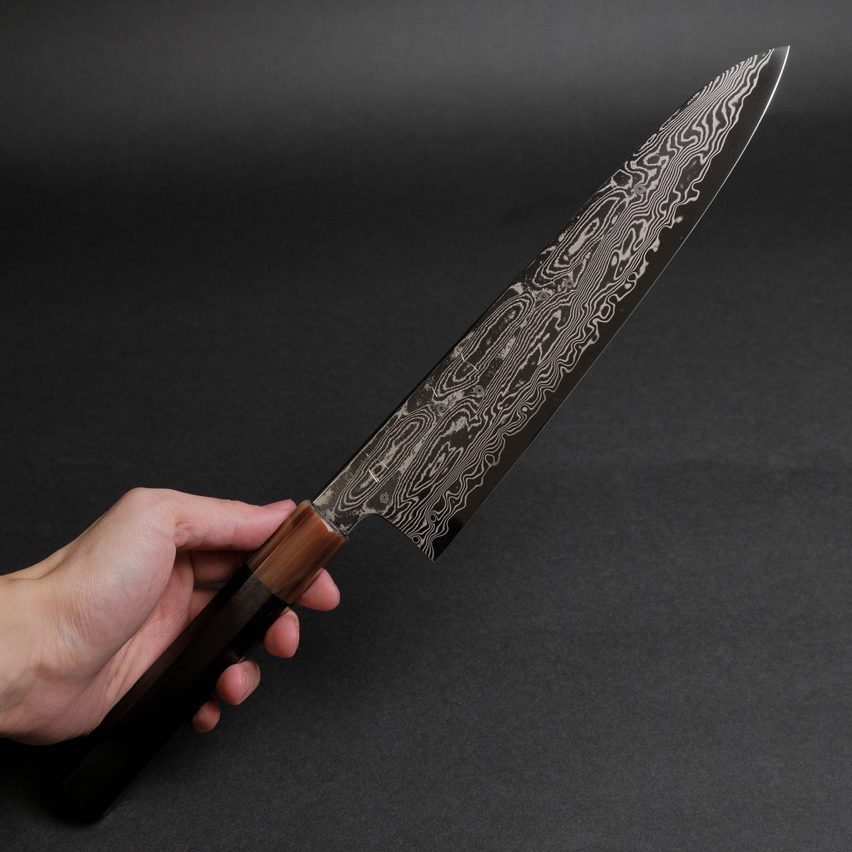 Hitohira Nakagawa Rou SG STRIX Damascus Gyuto 240mm Ebony Handle