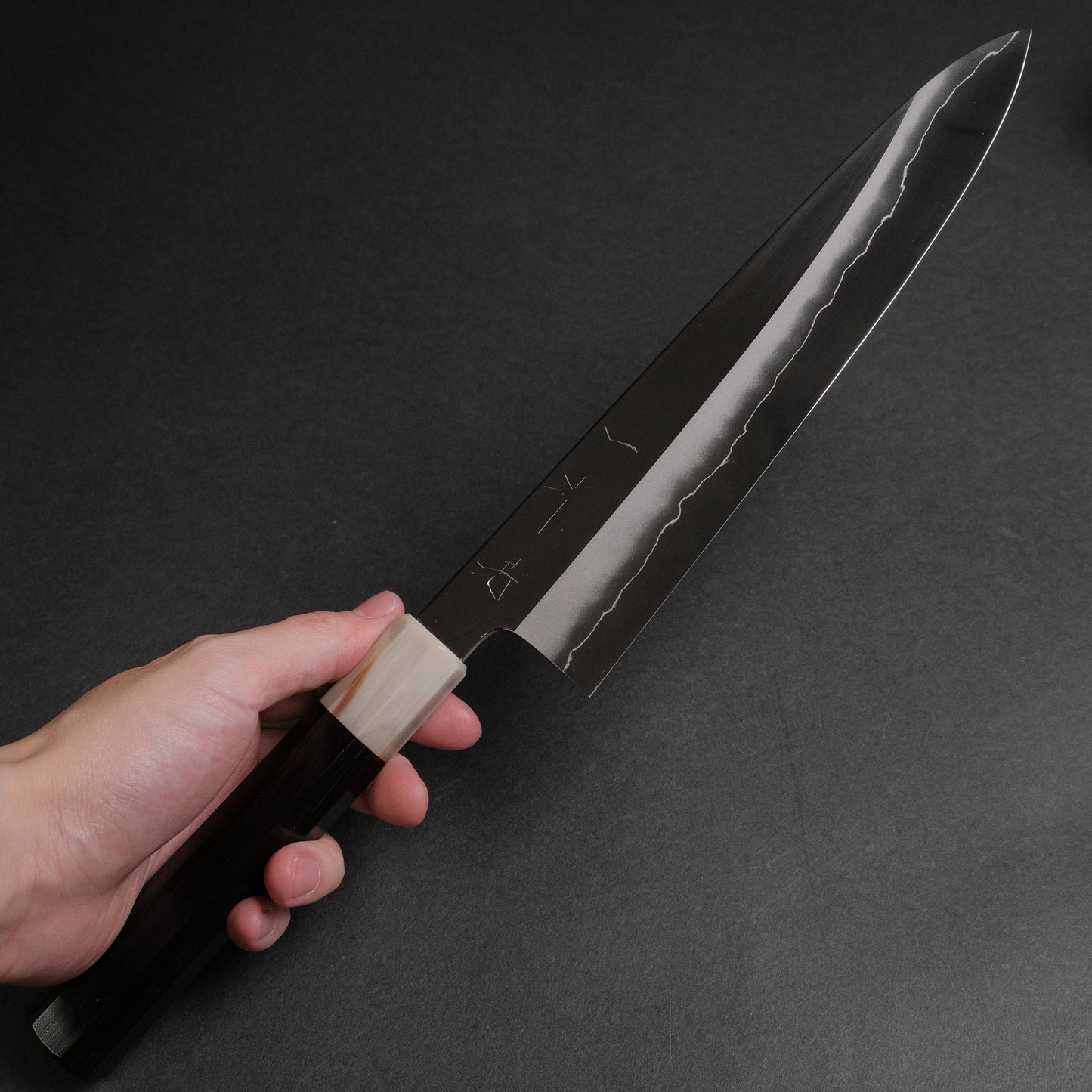 Hitohira Nakagawa Rou Silver #3 Mirror Polished Gyuto 240mm Ebony Handle