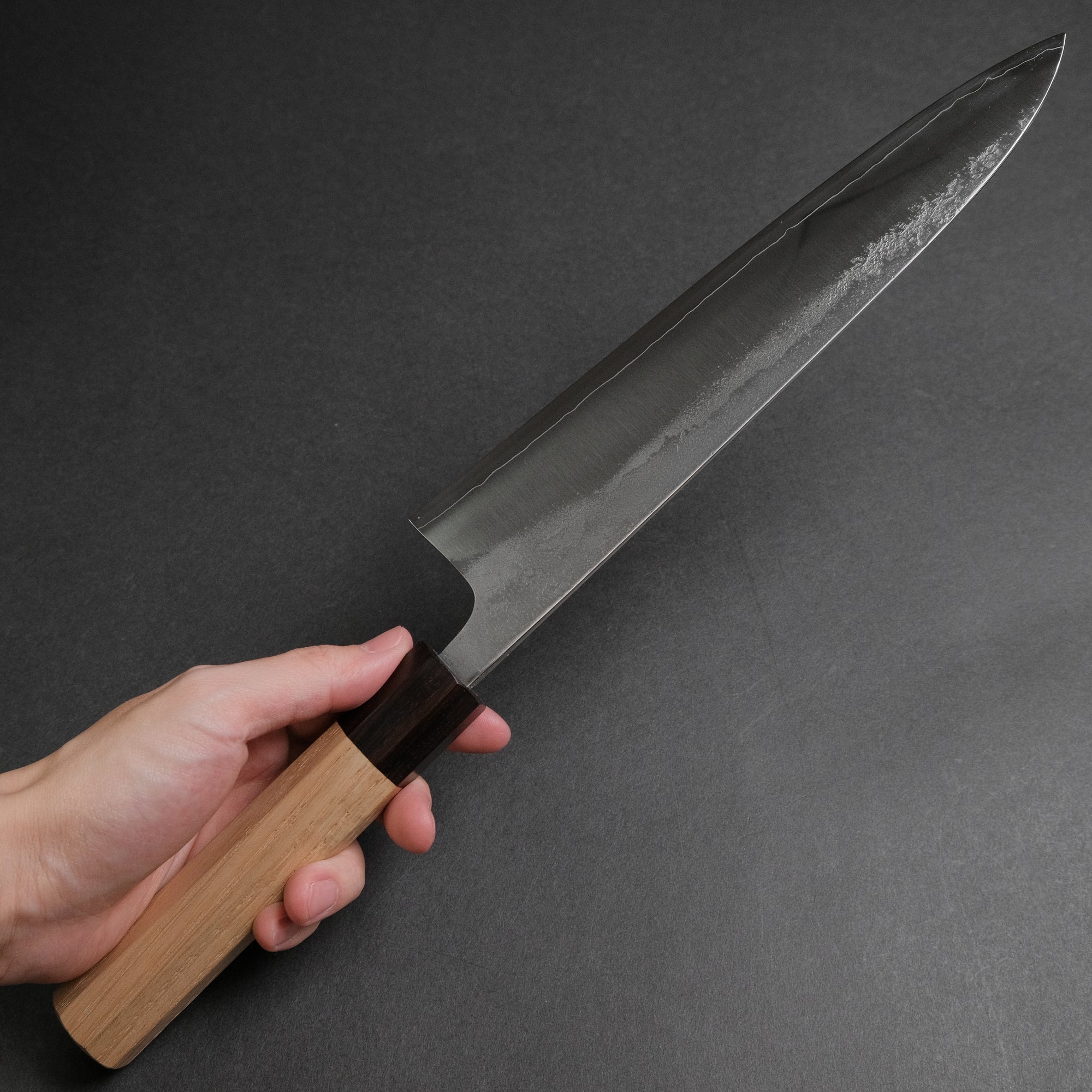 Hitohira Nihei SLD Nashiji Migaki Gyuto 240mm Chestnut Handle