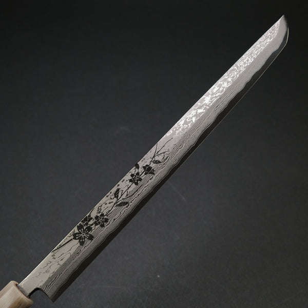Hitohira Sakura Damascus Sakimaru Takobiki 300mm Sakura Handle (Saya)