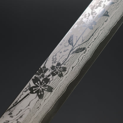 Hitohira Sakura Damascus Sakimaru Takobiki 300mm Sakura Handle (Saya)