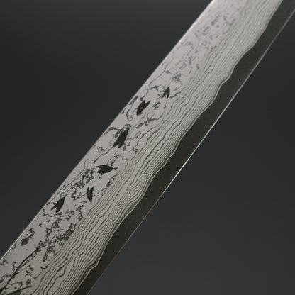 Hitohira Sakura Damascus Sakimaru Takobiki 300mm Sakura Handle (Saya)